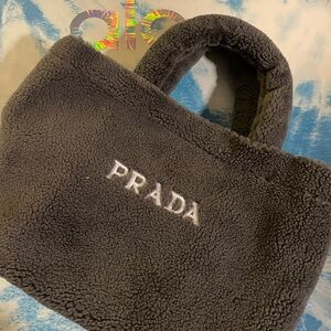 Prada Charcoal Sherpa Tote